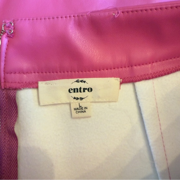 Entro boutique hot pink pleather mini skirt size L - Picture 6 of 8